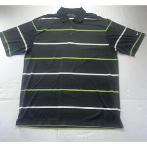 Nike Golf SS Men's Polo Shirt Dri-Fit Striped Black Large Multicolor Stripes